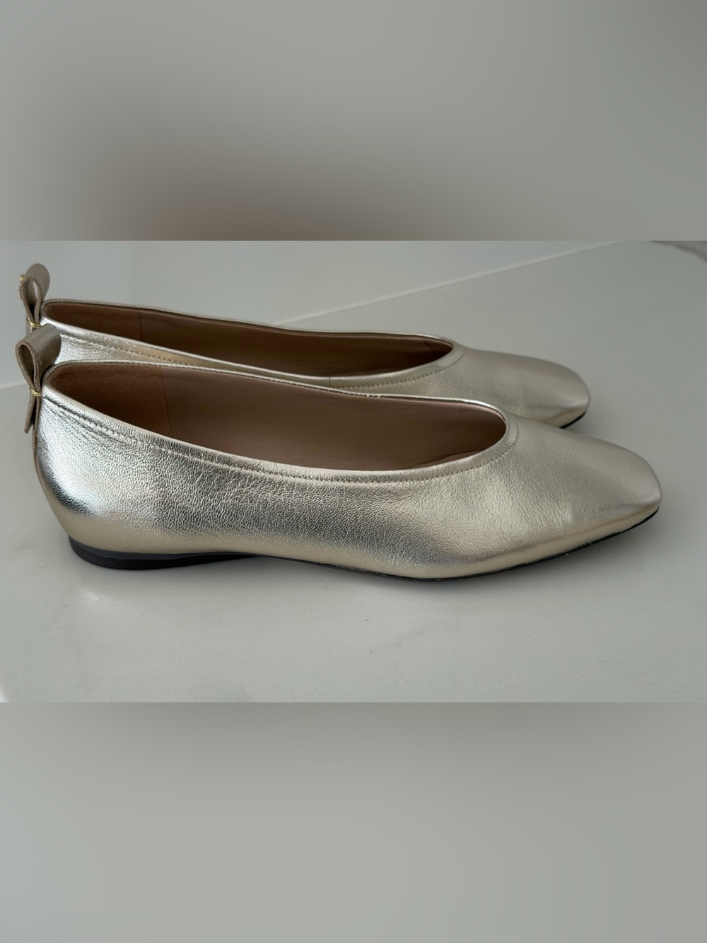27 Edit Naturalizer Ballet Flat Metallic Gold Carla Classic Size 6.5 New No Box
